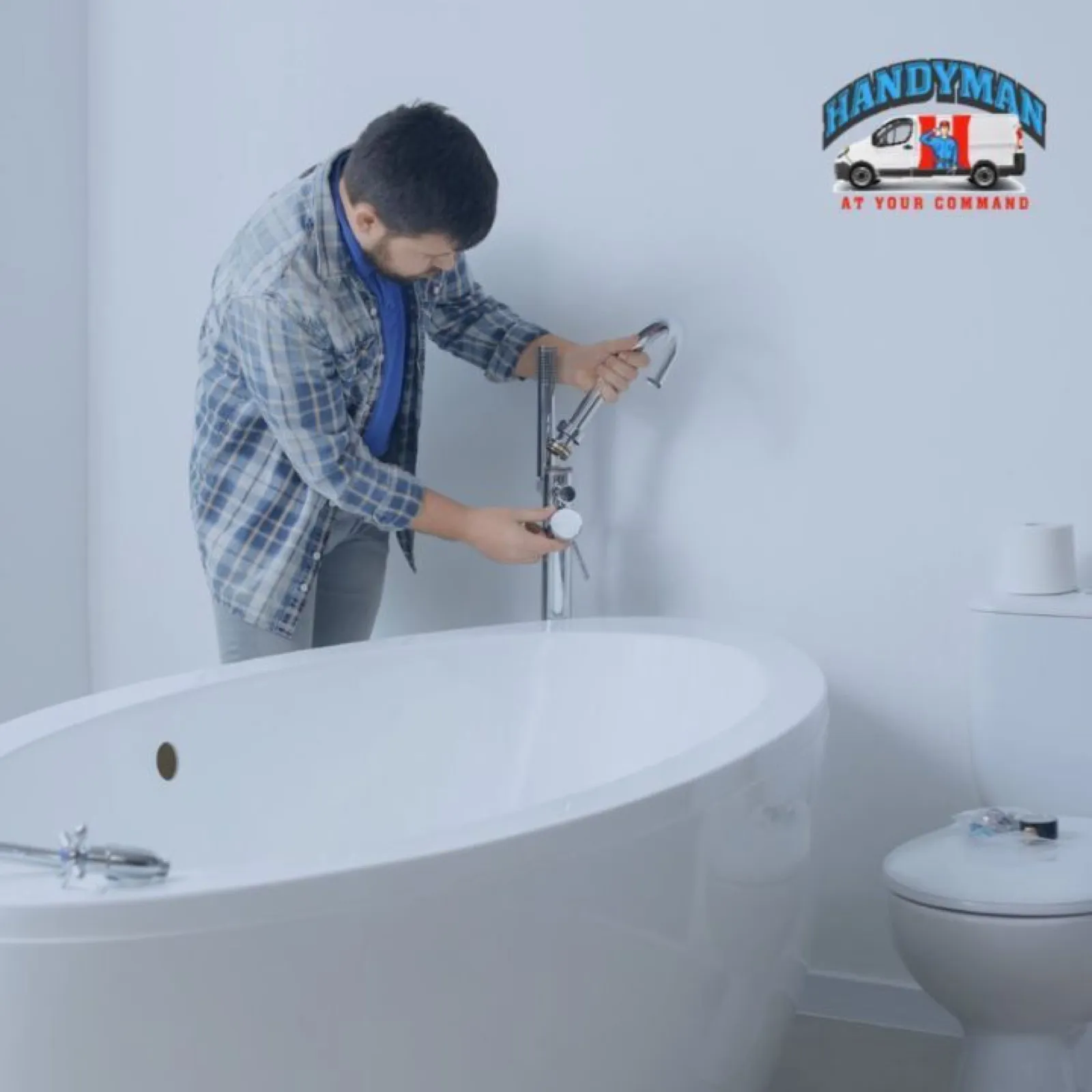 Freestanding tub installed in a renovated bathroom
