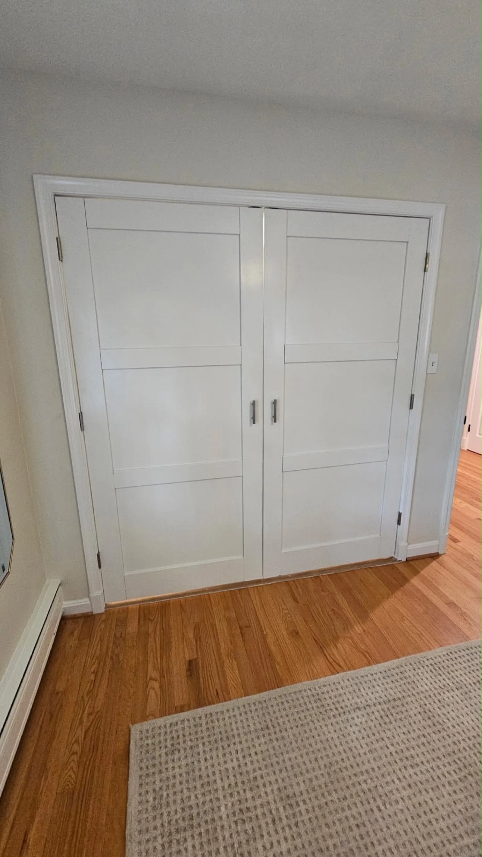 New closet doors installed and painted white